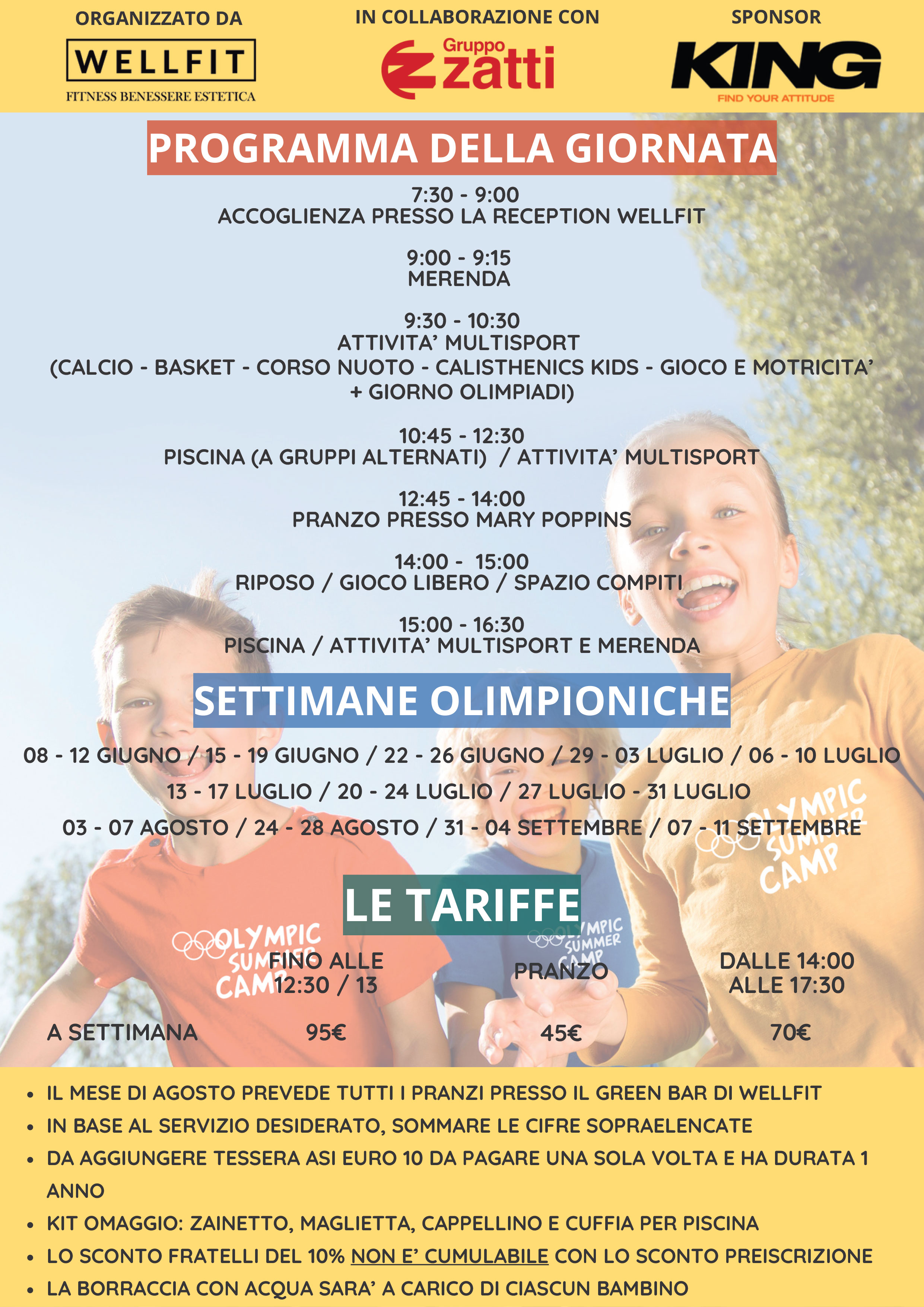 Olympic Summer Camp 2026 - Estate 2026 - Per bambini dai 3 ai 13 anni.